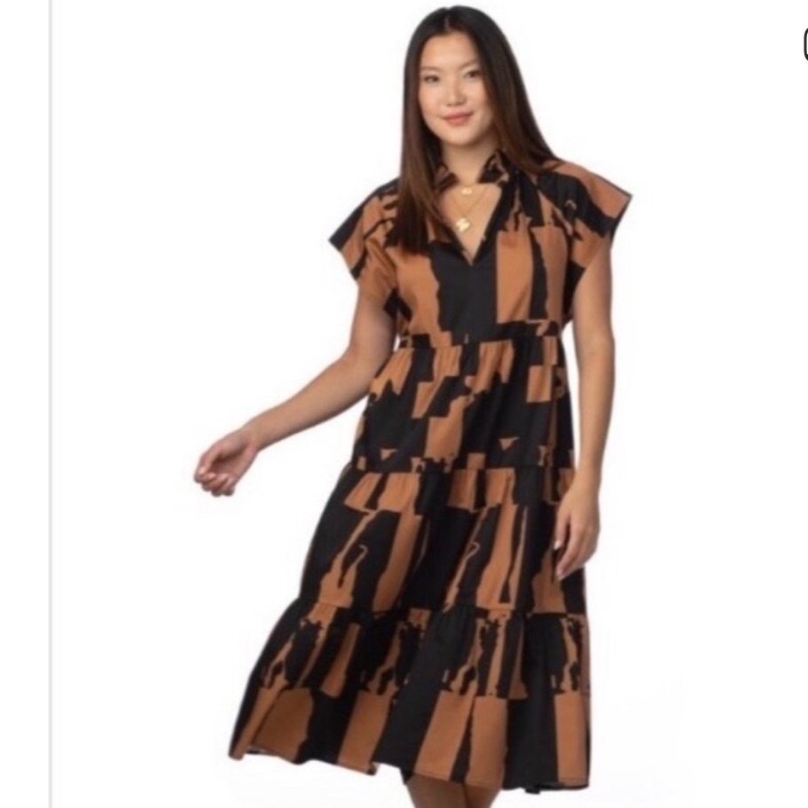 Crosby Watts Cotswold Abstract Print Dress, Size Xs